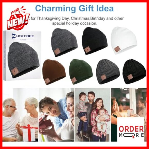 Bluetooth Beanie Wireless Knit Cap 30H Playtime HD Speakers Microphone main image 4